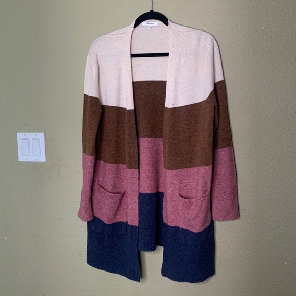 Madewell strips color block cardigan size small - Picture 5 of 10
